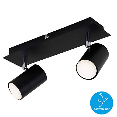 Briloner Leuchten 2857-025, pivotant, plafond, plafonnier à 2 lampes, GU10, max. 40 watt, noir