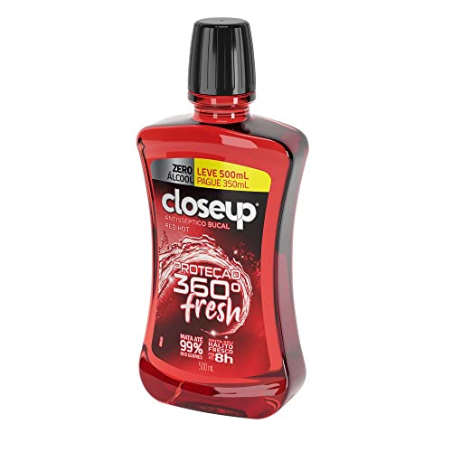 Close Up Enxaguante Bucal Antisséptico Zero Álcool Red Hot Proteção 360° Fresh Frasco Leve 500Ml Pag