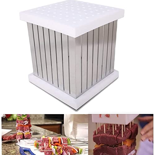64 fori BBQ Skewer Maker Tool, scatola riutilizzabile della griglia della carne per la cottura all'aperto, accessorio di preparazione veloce di Kebab per feste in famiglia e eventi di barbecue da giar