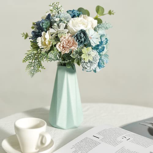 Serra Flora Multi Use Artificial Flowers Combo For Diy Centerpieces Arrangements Wedding Bridal Bouquet Table Chair Decor Candle Holder Baby Shower Cake Decor Flower Strips Home Decor (Light Blue) #TOP7