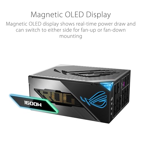 Image of ASUS ROG Thor 1600W Titanium III PSU (80 Plus Titanium Certified, ATX 3.1, GaN MOSFET, Intelligent Voltage Stabilizer, Magnetic OLED Display, Turbo Mode, 10-Year Warranty)
