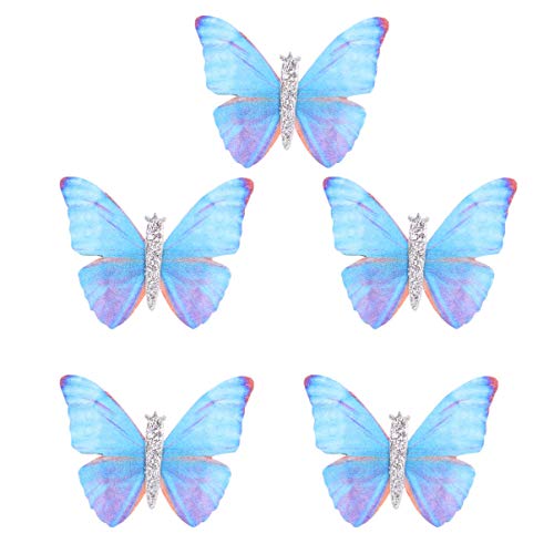 Minkissy Q151070P1B2 5Pcs Butterfly Hair Clips Mini Butterfly Glitter Barrette Baby Hair Clips Fairy Bobby Pin Hair Accessories cover