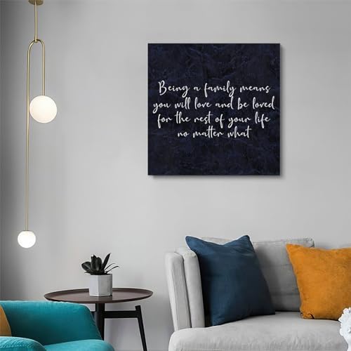 Lienzo decorativo de 20x20 pulgadas Yelolyio con cuadro motivacional sobre la familia para pared 5