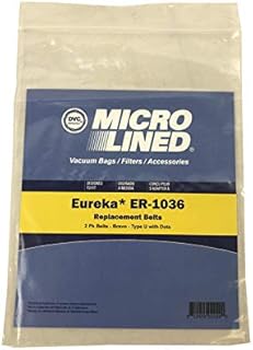 Replacement Part for Eureka Type U Bravo, Worldvac Vacuum Cleaner DVC Micro Lined Flat Belts 2pk # ER-1036