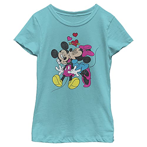 Image of Disney Girls Characters Mickey Minnie Love Girl's Solid Crew Tee
