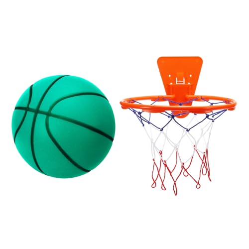 Balón de baloncesto silencioso tamaño 7 de espuma verde para interiores