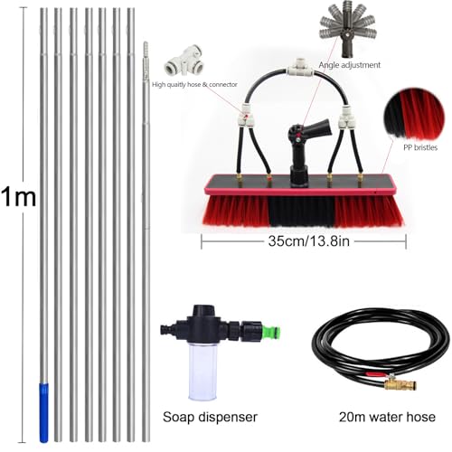 Perche télescopique de 3m à 13,6m avec brosse à eau et angle réglable - 5