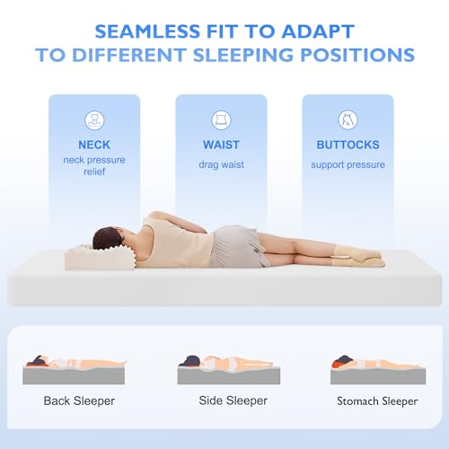 Image of FDW | 8 Inch King Mattress | Medium Firm | Gel Memory Foam Mattress | White | Bed in a Box, CertiPUR-US Certified | Pressure Relief, Cooling Ventilated Foam | Washable Removable Cover