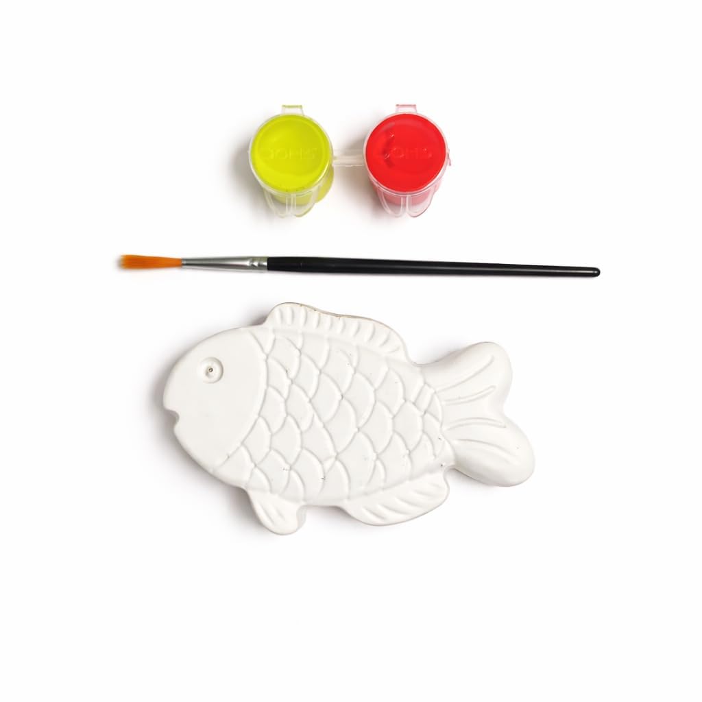 JECOLOP 3D DIY Painting Kit for Kids Paint Your Own DIY Figurine Craft Set Art & Craft Kit with Colors & Brush-Multiple Themes Creative Birthday Gift for Boys & Girls Age 6-12, 8-10 (Tropical Fish)