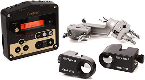 Roland Hybrid Trigger Pad Pack (PER-PK-HYB1), Includes Digital Trigger Module (TM-2), Acoustic Drum Trigger (RT-30HR), Trigger Cables, and Mounting Clamp
