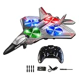 2.4GHz Wireless RC Plane | RC Airplane for Kids, Adults & Beginners | Foam Remote Control Airplane | Colorful LED Lights | Fighter Jet Glider with Auto Return | Gifts for Children 6+ Years Old