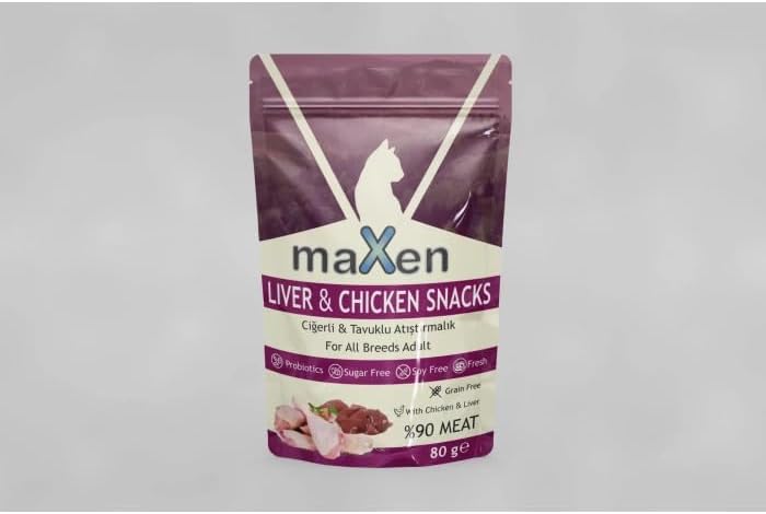 MAXEN CİĞERLİ & TAVUKLU KEDİ ATIŞTIRMALIĞI 80GR
