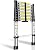 Telescoping Ladder, 12.5FT Telescopic Extension Ladder, Aluminum Alloy Folding Ladder Portable Multi-Purpose for Indoor Outdoor Work, Heavy Duty 330 lbs Load