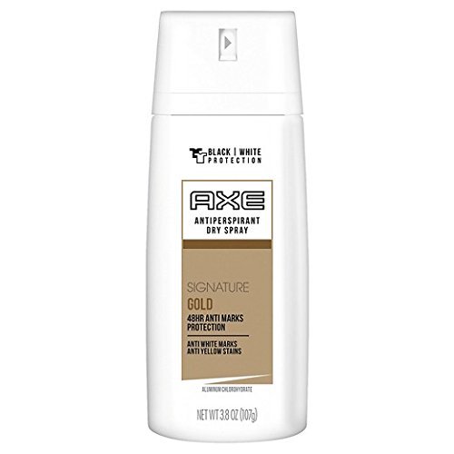 AXE Dry Spray Antiperspirant Deodorant for Men, Signature Gold, 3.8 oz (Pack of 2)