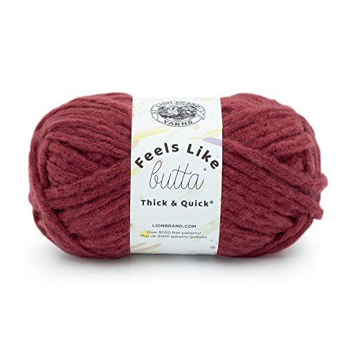 Image of Lion Brand Yarn Feels Like Butta Thick & Quick Yarn, Brick Red