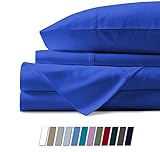 1000 Thread Count Best Bed Sheets 100% Egyptian Cotton Sheets Set - Royal Blue Long-Staple Cotton...