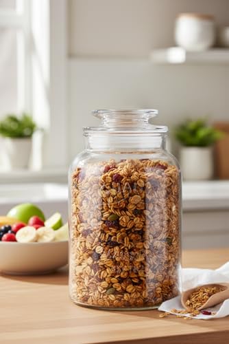 Image of 1500 ml Glass Canister Set for Kitchen Airtight Lid and Chalkboard Labels Cookie and Candy Jars, Storage Containers Pack Of (1)