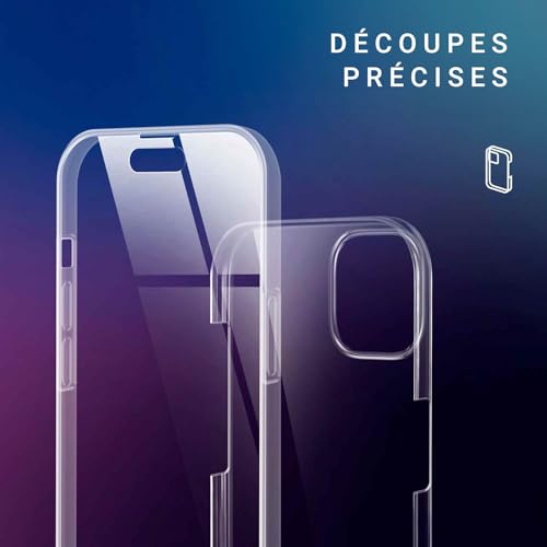 Coque iPhone 15 Plus intégrale transparente 360 degrés protection silicone antichoc Oneflow - 5