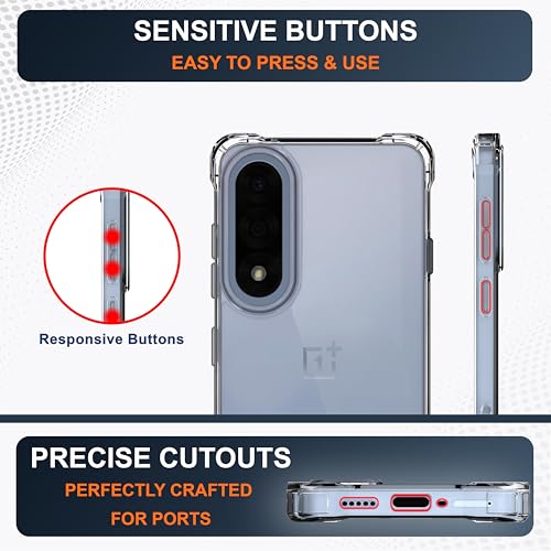 Image of CEDO Cover for OnePlus Nord 5 (5G) | Camera Protection Shockproof Bumper-Edge | 360 Degree Protection Acrylic Crystal Clear TPU+PC | Transparent Back Case Backcover (Transparent)
