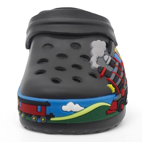 Boys Girls Toddler Clogs Little Kids Slip on Slides Sandals Slippers Cute Cartoon Train Pattern Garden Clogs Summer Indoor Outdoor Beach Pool Water Shoes - Image 6