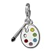 SilberDream Charm mixing palette brush colorful enameled 925 Sterling Silver Pendant FC836F
