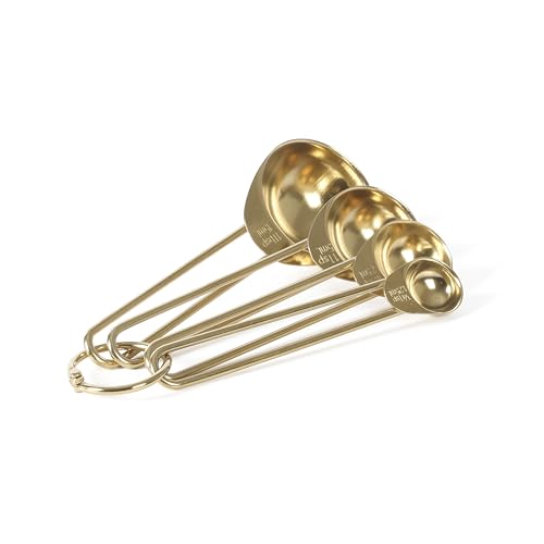 Martha Stewart Richburn 4-Piece Gold Stainless Steel Measuring Spoons Set – Durable and Stylish Kitchen Measuring Tools for Precise Baking and Cooking by Martha Stewart - Used condition - US$7.74