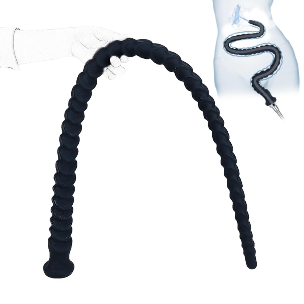 100 cm Analdusche für Analverkehr Einlauf & Intimdusche Silikon Anal Butt Plug Dildo G-Punkt Prostata Stimulation Analdildo Darmspülung Analdehne Erotisches Extrem Sexspielzeug für Männer Frauen (L)