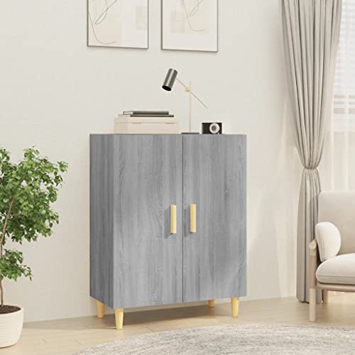 Aparador gris Sonoma moderno con 2 puertas y madera elegante 3
