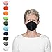 Produktbild elasto 10x FFP2 Masken CE Zertifiziert 2233 Made in Germany 5-lagig FFP2 Atemschutzmasken hygienisch verpackt Mundschutzmaske Partikelfiltermaske farbig bunt (10x schwarz)