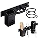 Bathroom Curling Iron Splint Storage Shelf with Barrel Tool Holder, Model A (Leaf Cup Holder)
