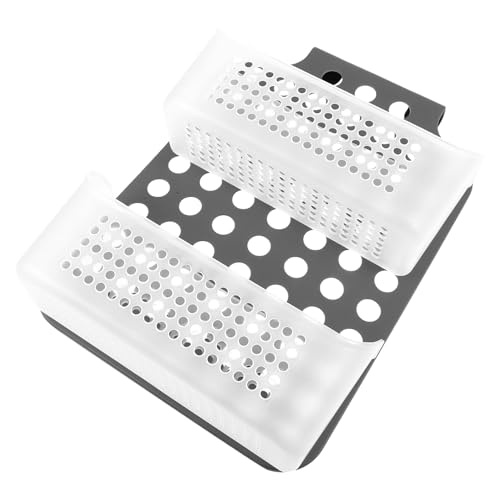 TOYZFRIENDY Cesta Colgante para Baño sin Taladro Doble Capa Resistente PP Organizador para Toallas y Accesorios Instalación Fácil sin Dañar Paredes Diseño Moderno y Minimalista Almacenamiento