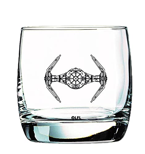 Star Wars Glass Set - X-Wing & TIE Fighter - Collectible Gift Set of 2 Cocktail Glasses - 10 oz Capacity - Classic Design - Heavy Base by STAR WARS - Used condition - Image 3