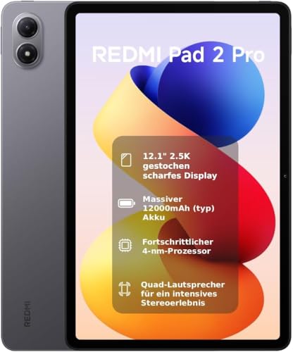XIAOMI REDMI Pad 2 Pro 8+256GB 12 1 2 5K 120Hz Display Riesiger 12.000mAh (typ) Akku 4nm Prozessor Nahtlose Konnektivität GraphitgrauWiFi
