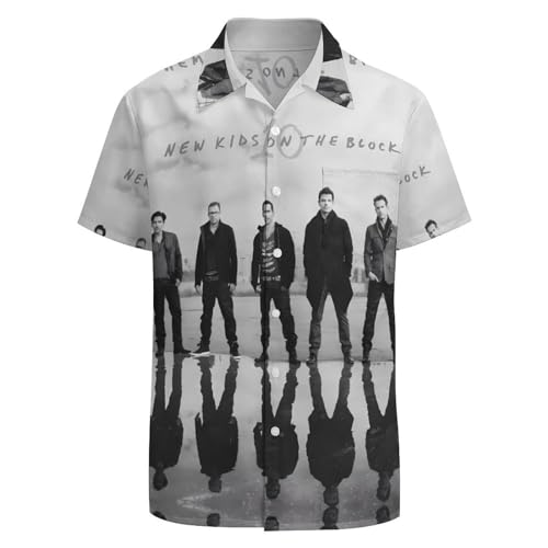 New Kids Music On The Block Shirt A Short Sleeved Shirt Button Down Shirts V Neck Short Sleeved Leisure Fresh Tee