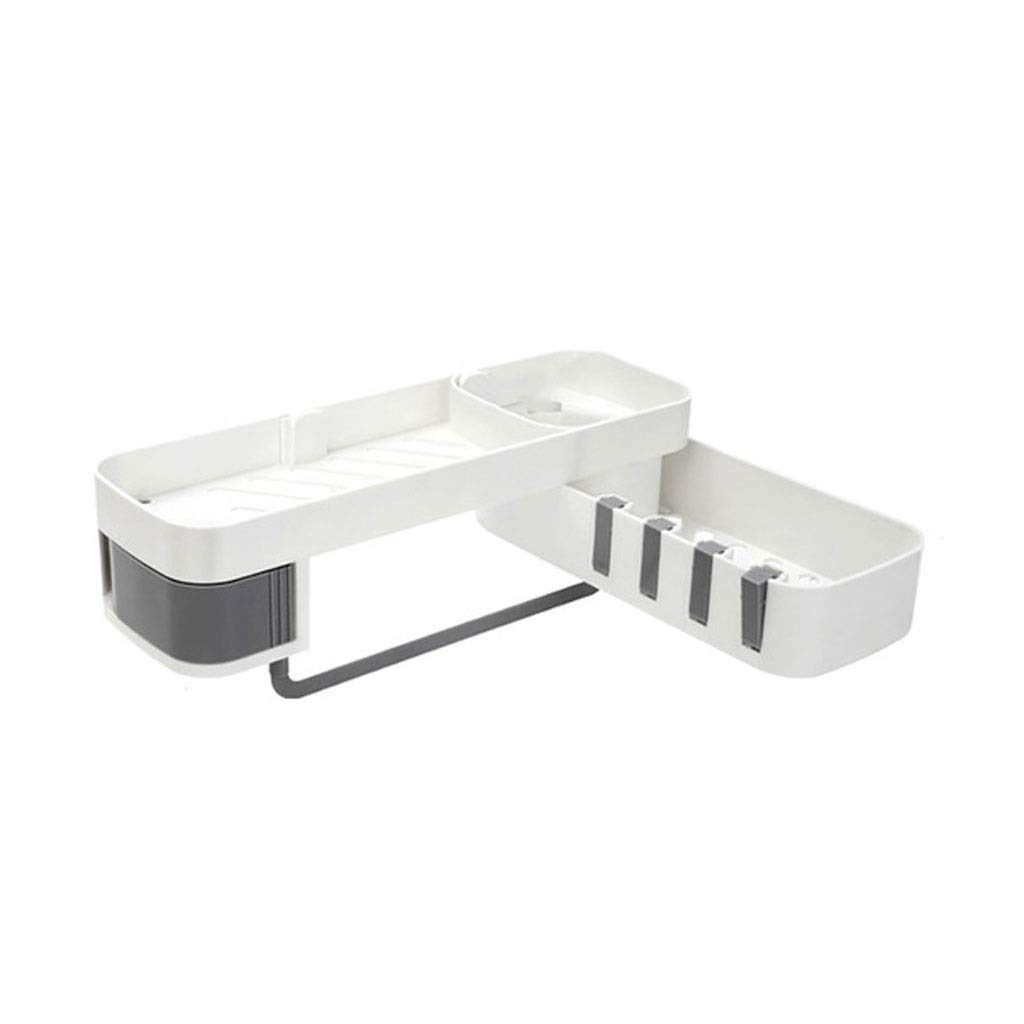 Estantes de baño, 1 estante de ducha de esquina, soporte para estante de ducha de baño, organizador de almacenamiento de cocina, Tipo montado en la pared (Color: B)