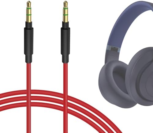 Geekria QuickFit Cable With Mic For Solo3, Solo2, Studio3, Studio2 Headphones Cable, 3.5mm AUX Replacement Stereo Cord With Inline Microphone And Volume Control (Red 5.6FT