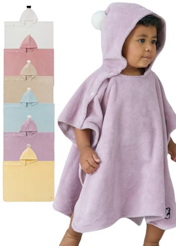 Image of Konny Baby Hooded Towel: Rayon from Bamboo Cotton Baby Towel Hooded Poncho, Oeko-TEX, Ultra Soft & Quick-Dry, Girls, Babies, Newborn Boys, Toddler (Lavender, Large)