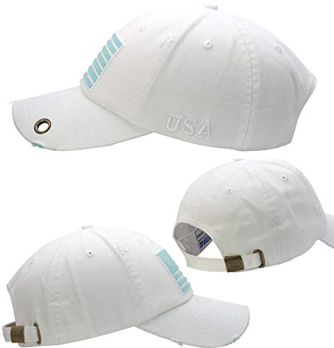 Image of Antourage American Flag Unisex Baseball Hat for Men and Women | USA Flag Mesh Snapback Flat Visor Cap + 2 Patriotic Patches