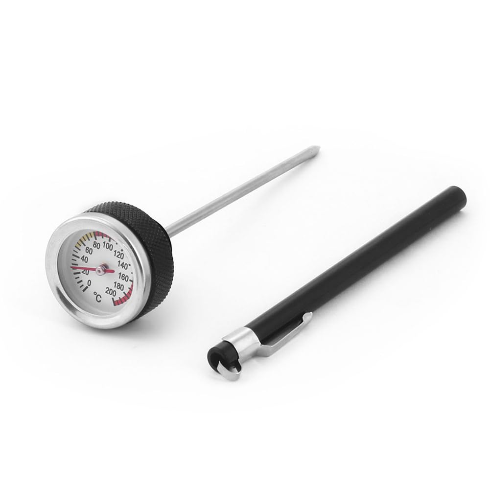 Öltemperaturmesser 35 mm 0-200 ℃ mit M20 X 2,5 Motorrad-Kraftstoff-Tankkappen Thermometerzeiger Kappe Abdeckung