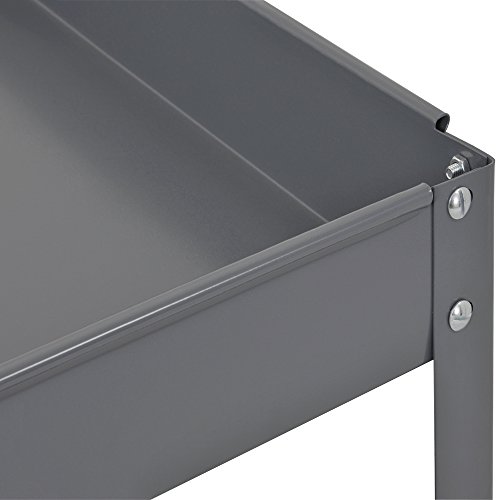 Edsal SC2024 Industrial Gray Commercial Service Cart, Steel, 500lbs Capacity, 24" Width x 32" Height x 36" Depth, 2 Shelves - Thumbnail 2