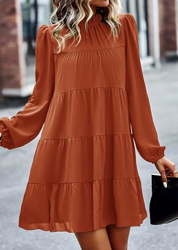Image of KIRUNDO Women's 2026 Fall Long Sleeve Baby Doll Dresses