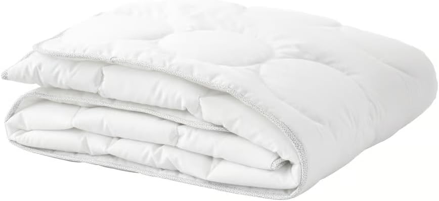 Crib Duvet Insert for Baby – White/Gray – 43" x 49" – Soft, Breathable Lyocell & Cotton – Moisture-Wicking & Hypoallergenic – Lightweight Comforter for Cot or Toddler Bed