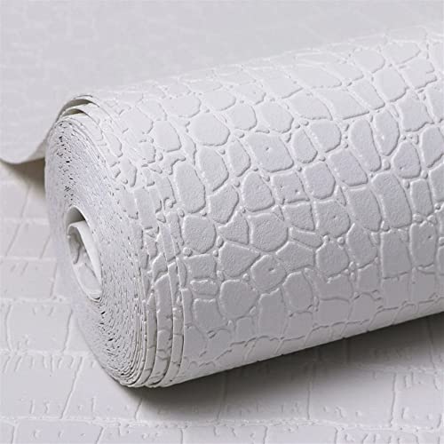 WXXGY Papier Peint Blanc à Motif de Crocodile Nordique de Luxe, Rouleau de Papier Peint en Similicuir 3D, Papier Peint imperméable à l'eau for la décoration de la Maison du Salon Cover