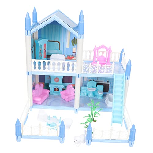 SUPVOX Children's DIY Villa 2 Balconies Miniature Dollhouse Kit Girl's Birthday Present Toys for Girls