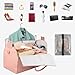 Ytonet Garment Duffle Bags for Travel, Convertible Carry On Garment Bag for Women, Large PU Leather Foldable Travel Bag with Shoe Pouch, 2 in 1 Hanging Suitcase Dress Suit Travel Bags, Pink