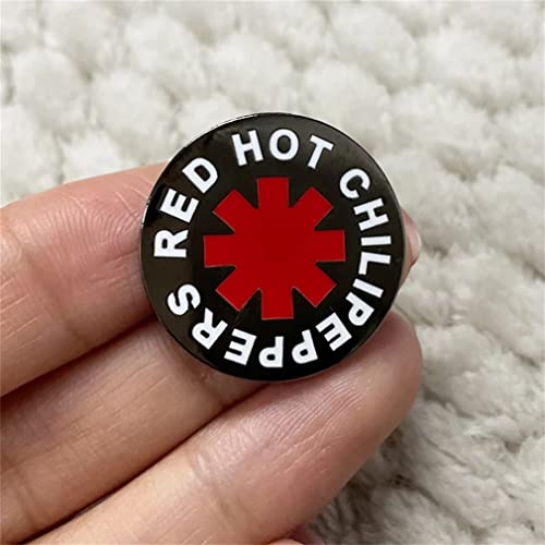 Red Hot Chili Peppers Brooch Rock Band Music Inspired Badge Classic Red And Black Black And White Color Scheme Enamel Pin Music Students Graduation Packing Gift Suitable For Scarf Sweater Shirt #TOP4
