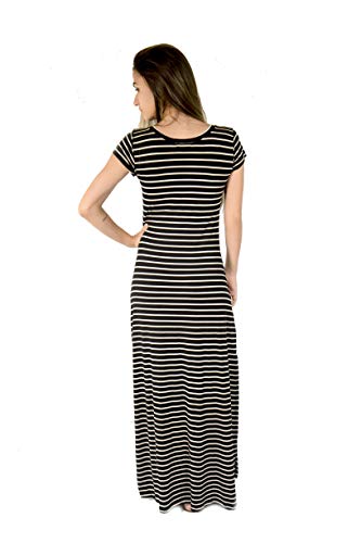 VESTIDO LONGO FEMININO MANGA CURTA COM FENDA PLUS SIZE (M)