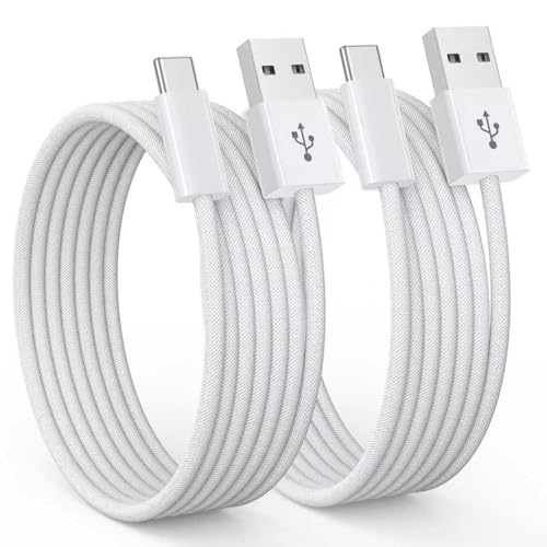 Cable USB C [2Pack 1M] Carga Rapida 3.1A Cargador Tipo C Nylon Carga Rápida y Sincronización Cable USB C para iPhone 16 Pro Max Plus/15 Pro Max Plus/iPad Pro/Air, Samsung Galaxy S24/S23/S22
