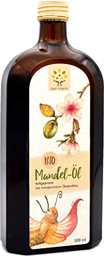 Bio-Mandelöl 500ml, kaltgepresst im Schwarzwald aus spanischen Süßmandeln aus regenerativer Landwirtschaft Cover