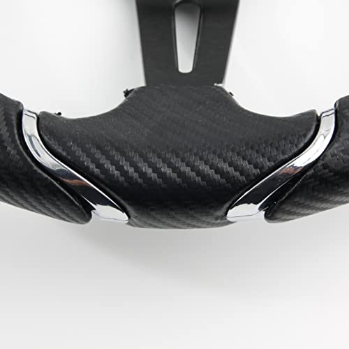 Spaorcco Universal 14" Carbon Fiber Golf Cart Steering Wheel For Club Car Ds And Precedent,Yamaha Ezgo Rxv & Txt Steering Wheel Fit All Of Golf Carts #TOP3